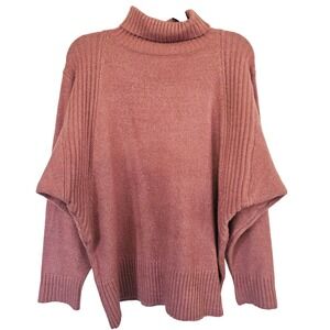 Double Zero Large Turtleneck Sweater Pink Dolman Sleeve‎ Casual Winter Soft Cozy